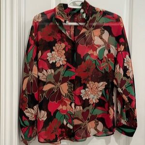 Tropical Print Zara Blouse Size XS